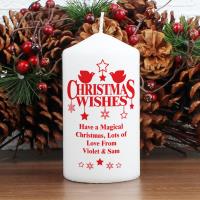 Personalised Christmas Wishes Pillar Candle Extra Image 1 Preview